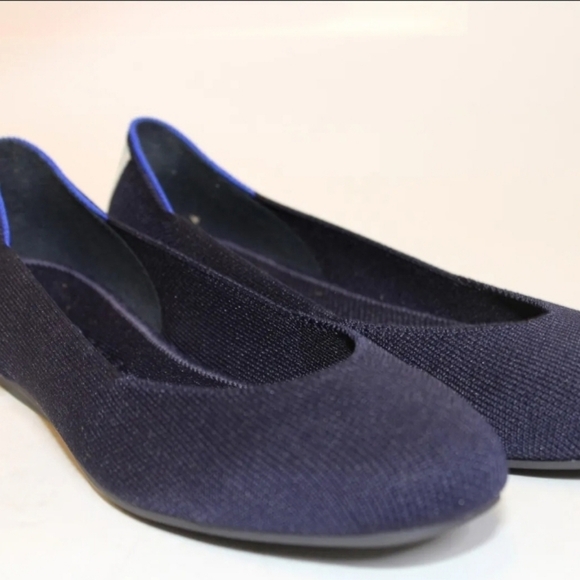 🔹️Rothy's 🔹️Womens 7 The Square Navy Knit Ballet Flats Shoes - Picture 2 of 7